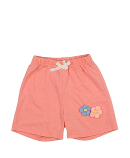 Růžové kraťasy s květinami 