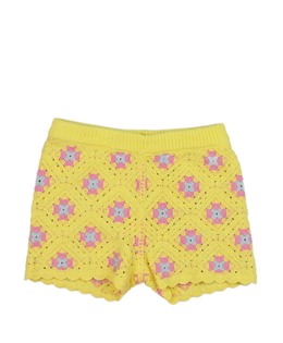 Žluté pletené květinové kraťasy Primark 