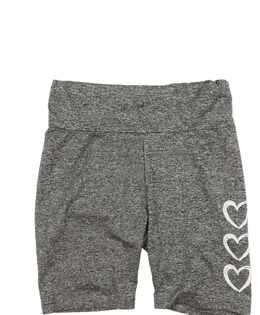 Šedé melírované kraťasy se srdcem