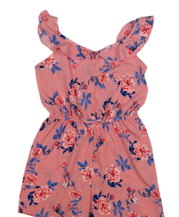 Růžový květinový kraťasový overal Primark 