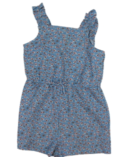 Modrý květinový kraťasový overal Primark 