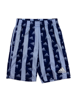 Modré pruhované sportovní kraťasy Adidas 