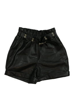 Černé koženkové kraťasy River Island 