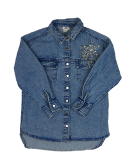 Modrá riflová zdobná košile River Island