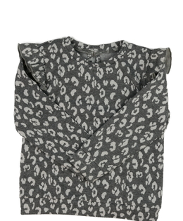 Šedé vzorované teplejší triko s volánky Tu