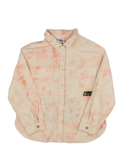 Růžová batikovaná riflová košile Zara