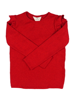 Červené lesklé triko s volánky H&M