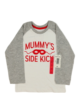 Nové bílé triko se šedými rukávy 