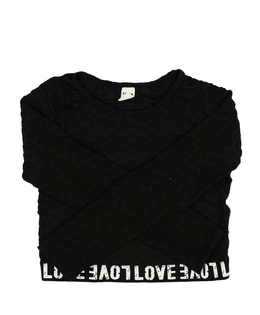 Černý vzorovaný crop top 