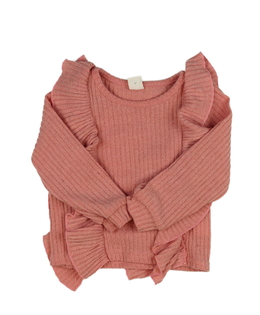 Růžové triko s volánky 