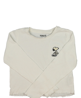 Bílé žebrované crop triko Peanuts M&S