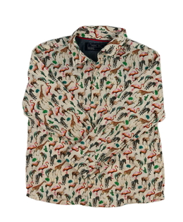 Hnědá košile se zvířátky safari Next