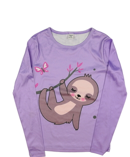 Fialové triko s lenochodem 