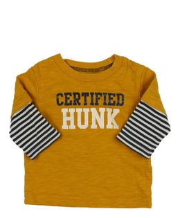 Hnědé melírované triko s nápisem