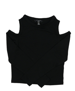 Černé crop triko s odhalenými rukávy New Look