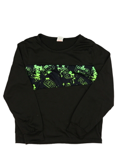 Černé triko s herním zeleným motivem 