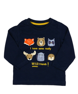 Tmavě modré triko se zvířátky 