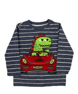 Pruhované triko s dinosaurem v autě F&F