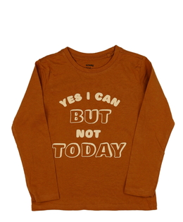 Hnědé triko s nápisy 