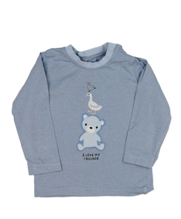 Pruhované triko s medvídkem Nutmeg