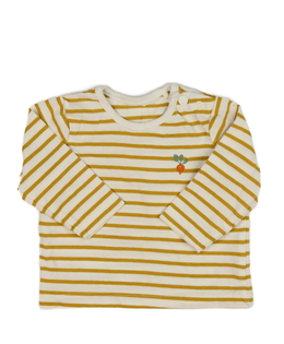 Pruhované hnědo-krémové triko s mrkví Tu 