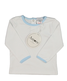 Nové bílé triko s modrými detaily 