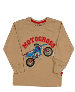 Hnědé triko s motorkou 