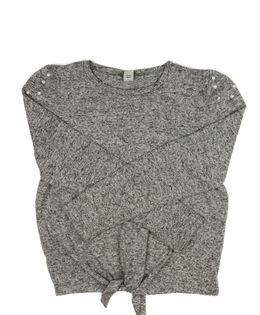 Šedé melírované triko s perličkami Tu 