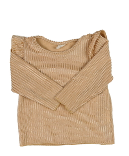 Hnědé triko s volánky 