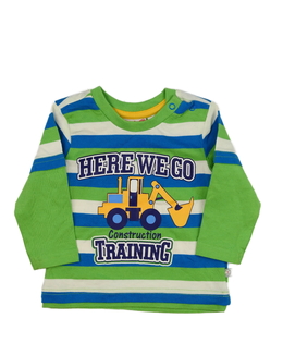 Pruhované triko s bagrem