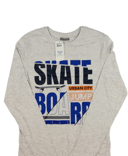 Nové šedé melírované triko s nápisy 