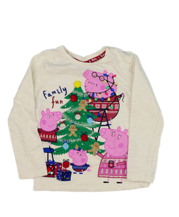 Krémové vánoční triko Prasátko Pepa 