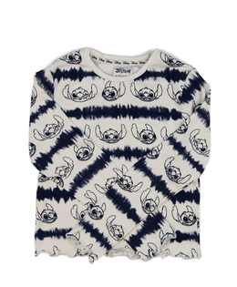 Bílý crop top s modrými pruhy Stitch Disney Primar