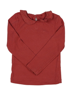 Červené žebrované triko s límečkem George