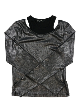 Černo-šedý crop top George