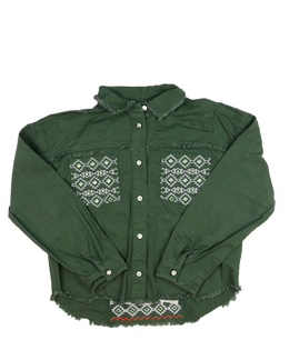 Zelená zdobná riflová košile River Island 