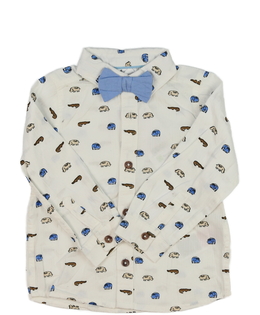 Nová bílá košile se zvířátky a motýlkem 