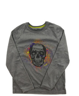 Šedé hebké teplé domácí triko s lebkou Primark 