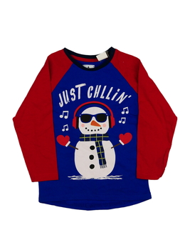 Červeno-modré triko se sněhulákem George