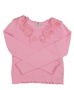 Růžové zdobné kratší triko River Island 