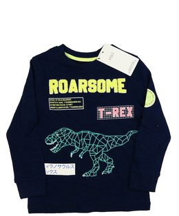 Nové tmavě modré triko s dinosaurem M&S