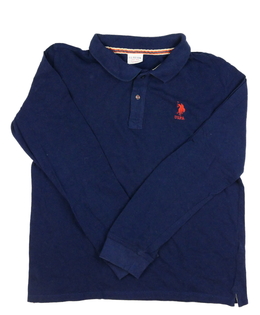 Tmavě modré triko s límečkem 