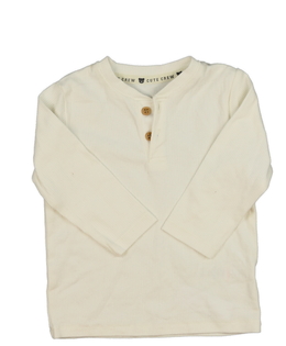 Bílé žebrované triko s knoflíčky George