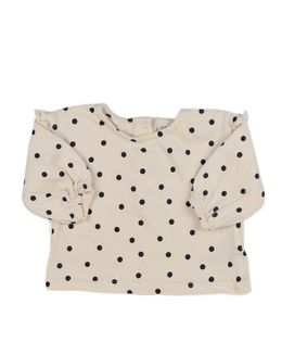 Krémové triko s volánky a puntíky M&S