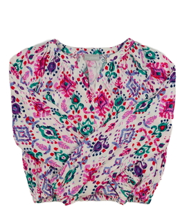 Světlá vzorovaná crop halenka 