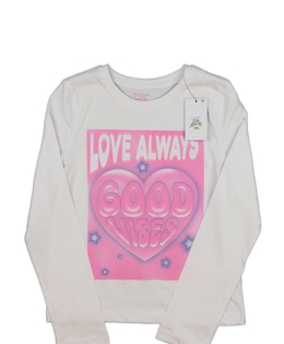 Nové bílé triko s růžovým potiskem Primark 