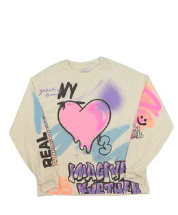 Krémové stylově vzorované triko Zara