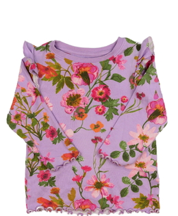 Krásné fialové květinové triko s volánky Next