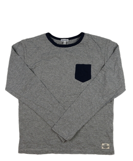 Šedo-modré pruhované triko 