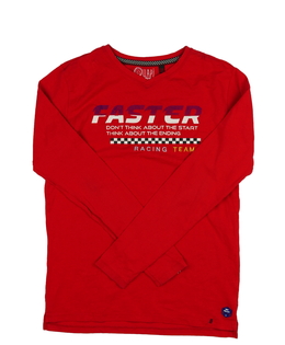 Červené závodní triko s motivačním nápisem 